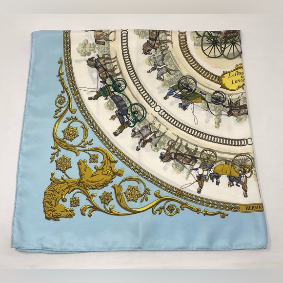 Hermes Vinatge Scarf La Promenade De Longcgamps Carre 90 Ledoux - Picture 6 of 16